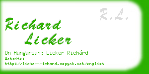 richard licker business card