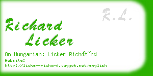 richard licker business card